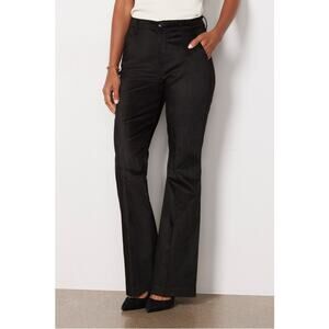 LEVEL 99 NWT Evereve Percy Black Velvet Wide Leg Trouser Pant // 25